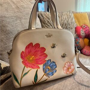 Kate Spade Picnic Perfect Bee Lottie Satchel Handbag in Cream Leather